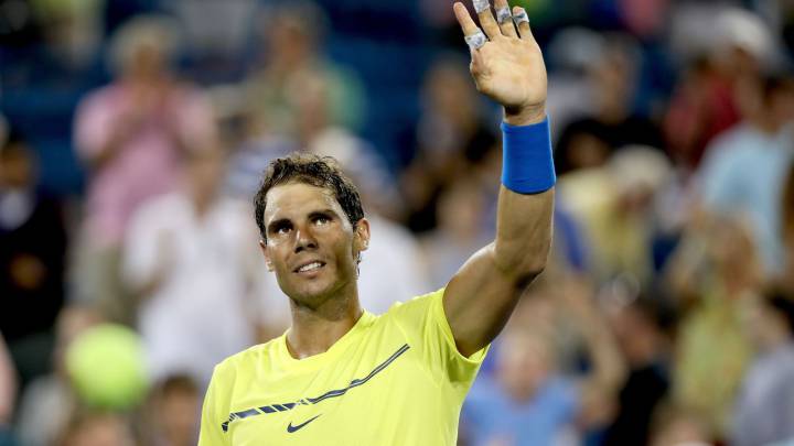 Rafael Nadal celebra su victoria ante Richard Gasquet en segunda ronda del Western & Southern Open de Cincinnati.