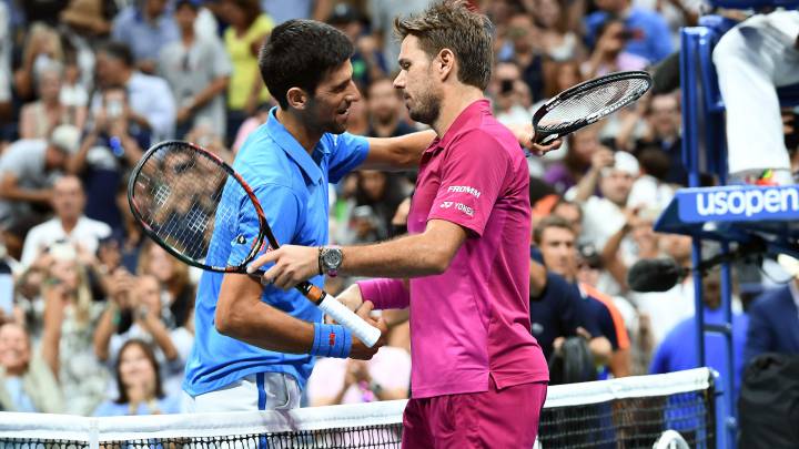 Stan Wawrinka y Novak Djokovic se saludan tras la final del US Open 2016, que se saldó con victoria del suizo.