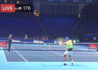 Rafa Nadal ya entrena sobre la pista rápida del O2 de Londres