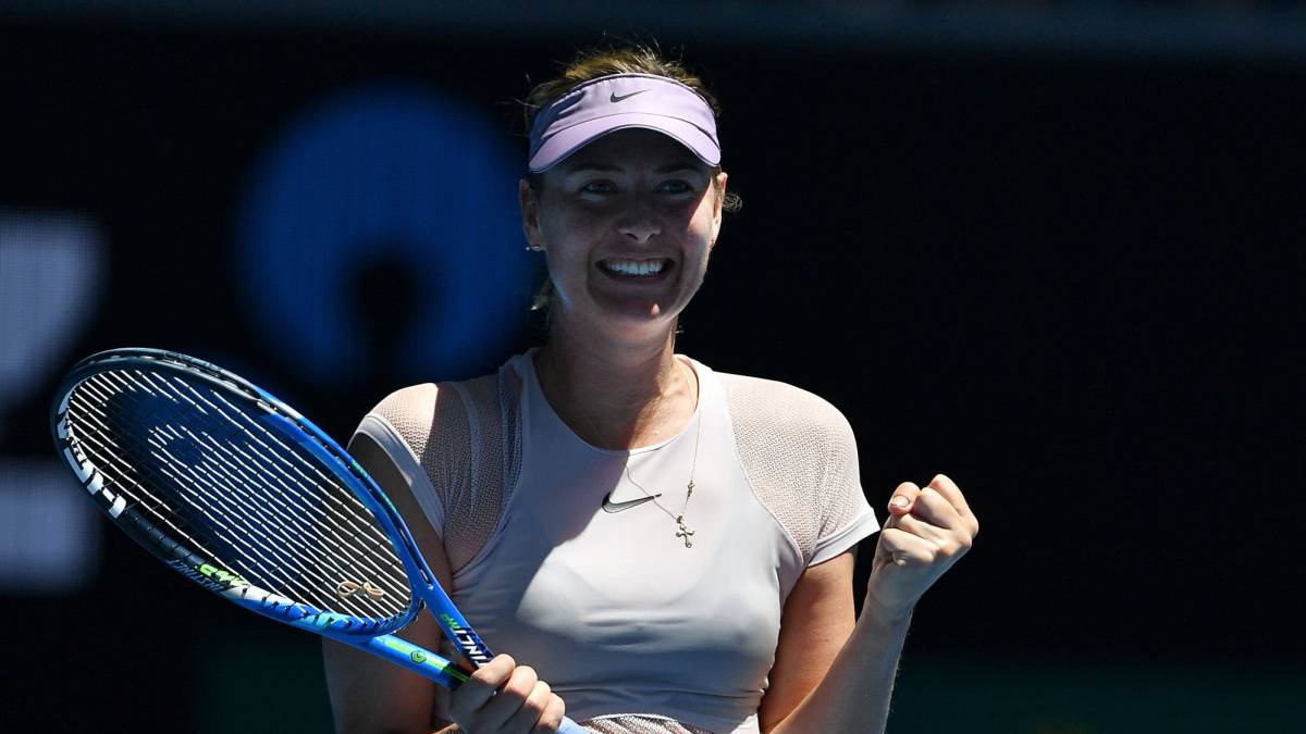 Maria Sharapova celebra su victoria ante Tatjana Maria.