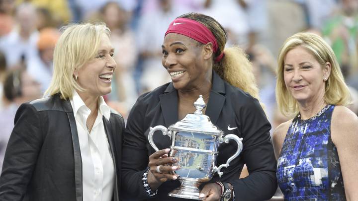 Serena Williams, entre Martina Navratilova y Chris Evert.