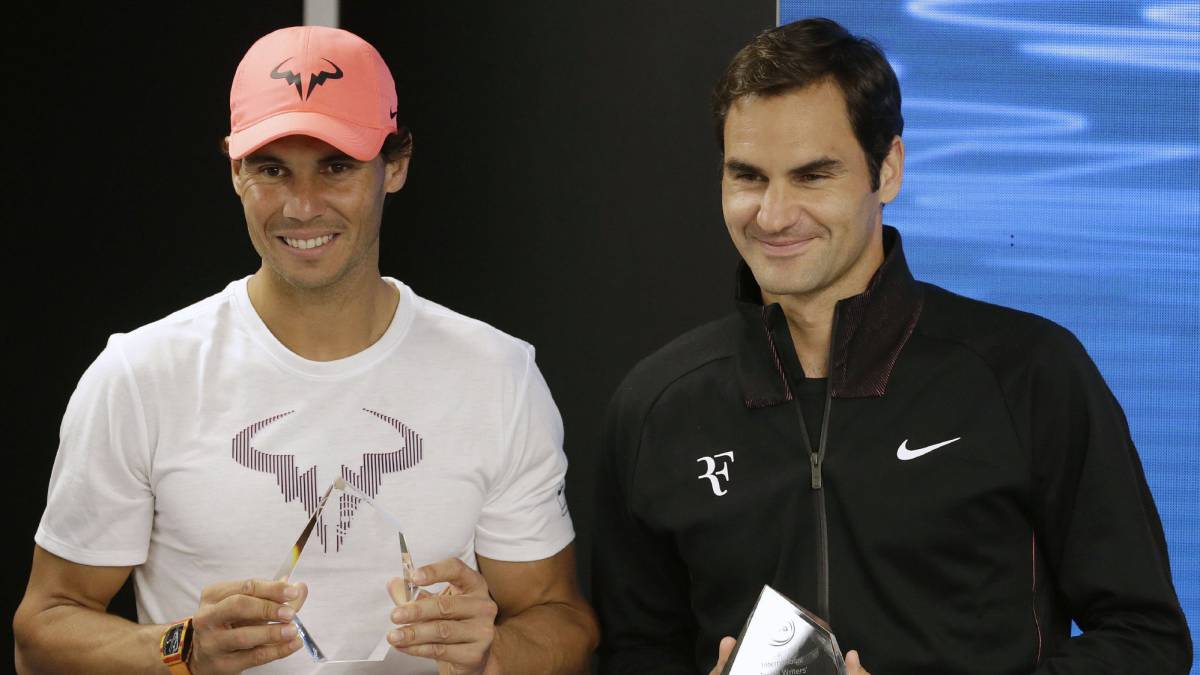 Rafa Nadal y Roger Federer, en Melbourne.