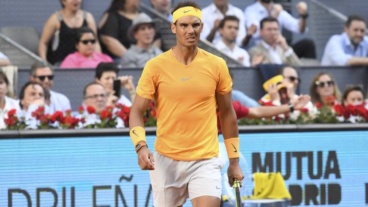 Rafa Nadal, durante su partido de cuartos de final del Mutua Madrid Open ante Dominic Thiem.