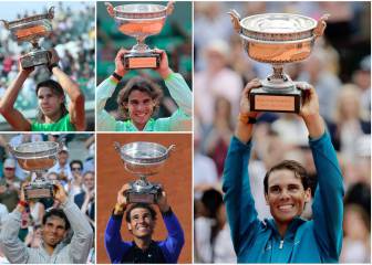 Así fueron los 11 mordiscos de Rafa Nadal en Roland Garros