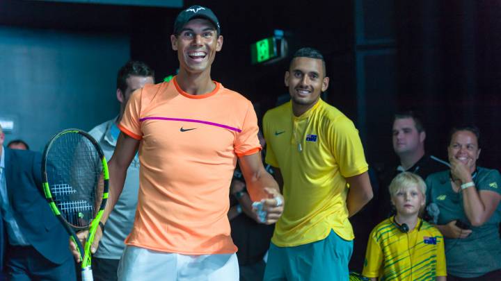 Rafa Nadal y Kyrgios en el FAST4 de Sydney 2017
