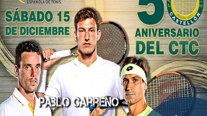 Cartel de la Fiesta del Tenis Españo organizada por la RFET que contará con la presenia de Roberto Bautista, David Ferrer y Pablo Carreño.