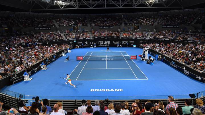 Imagen del Queensland Tennis Centre de Brisbane durante la final masculina entre Kei Nishikori y Daniil Medvedev.