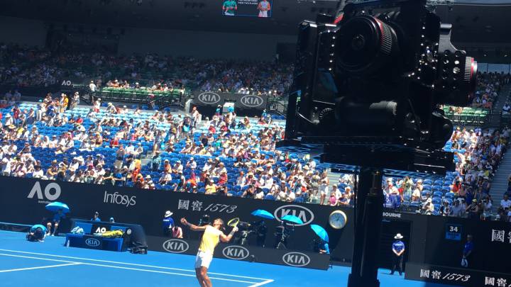 Imagen de una cámara de 360º durante el Open de Australia.