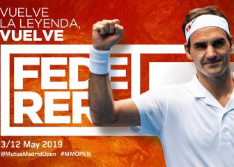 Federer estará en el Madrid Open tras dos años de ausencia
