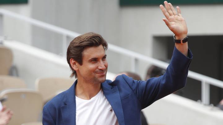 David Ferrer durante el homenaje que recibió en Roland Garros.