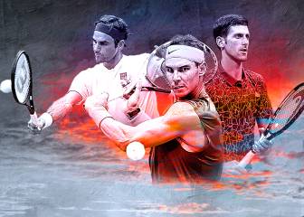 Federer, Nadal y Djokovic: gráfico comparativo de su rivalidad
