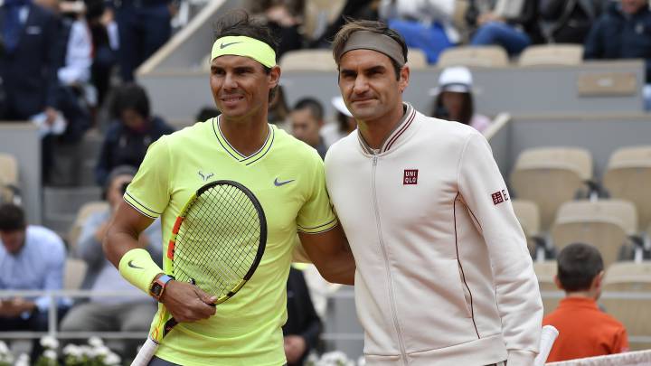 Rafa Nadal y Roger Federer, en Roland Garros.