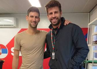 Piqué dio la bienvenida a Djokovic a la Caja Mágica