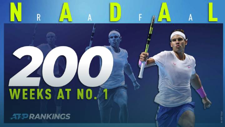 Nadal y el club más selecto del tenis: más de 200 semanas de nº 1