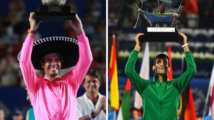 Rafa Nadal y Novak Djokovic levantan los trofeos como campeones de los torneos de Acapulco y Dubai.