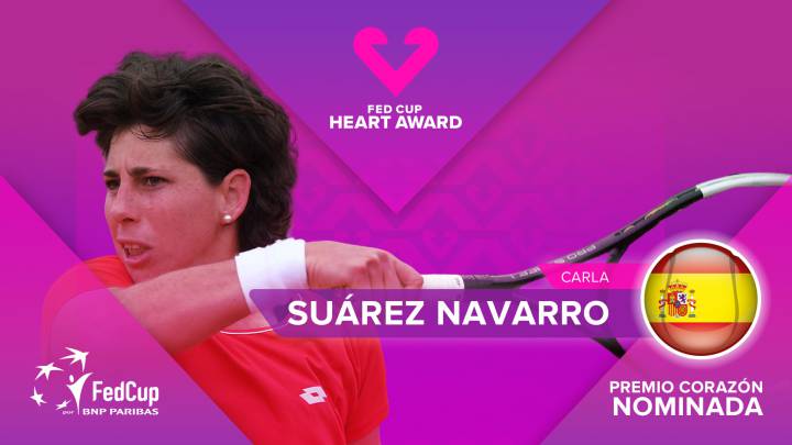Carla Suárez, nominada al "Premio Corazón" de la Fed Cup