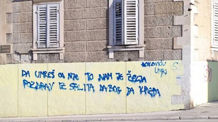 Desean la muerte de Djokovic con una horrible pintada en Split