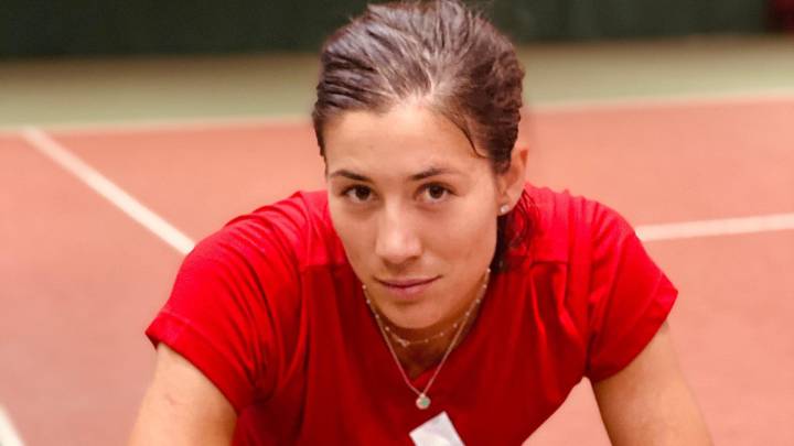 La tenista española Garbiñe Muguruza, tras un entrenamiento.