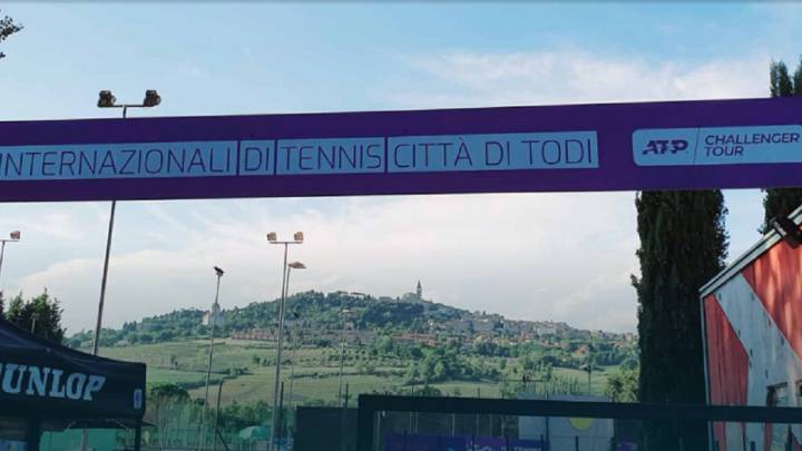 Imagen de la entrada al recinto del ATP Challenger de Todi (Italia).