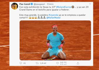 Gasol, Ramos, Casillas: los saludos top que recibió Nadal tras ganar Roland Garros