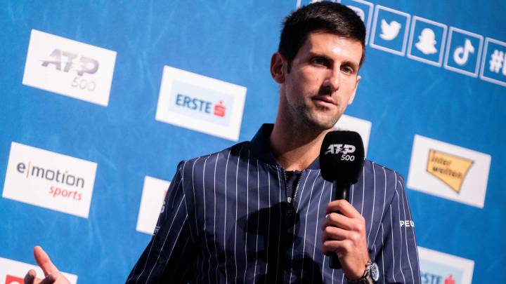 Novak Djokovic, durante la rueda de prensa previa al Erste Bank Open de Viena.