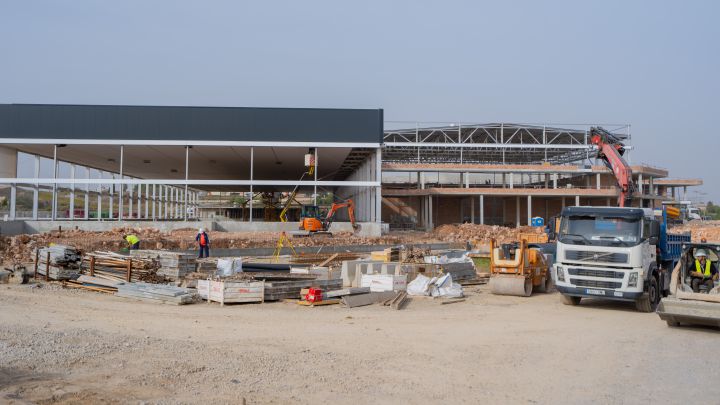 Imagen de los trabajos de la ampliación de las instalaciones de la Rafa Nadal Academy by Movistar en Manacor.