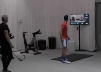Jugaba Nadal y Djokovic lo veía atento en el gimnasio