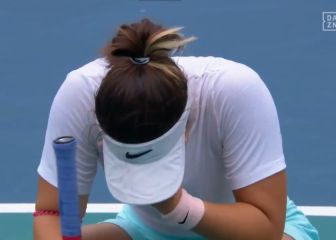 Las lágrimas de sufrimiento de Bianca Andreescu tras lesionarse en la final de Miami
