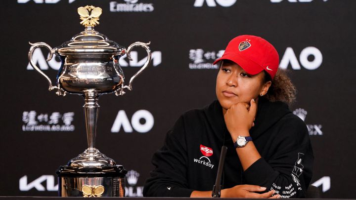 Naomi Osaka speaks at a press conference after proclaiming herself the 2021 Australian Open champion.