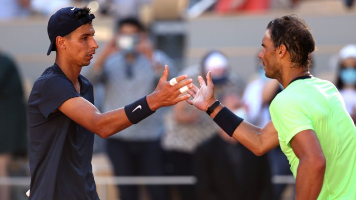 Nadal greets Popyrin in Paris.