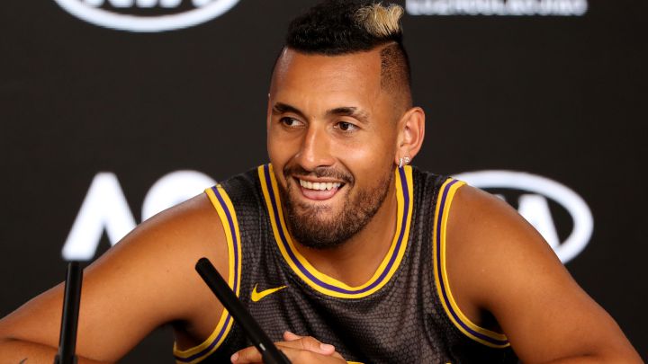 Nick Kyrgios speaks at a press conference during the 2020 Australian Open.