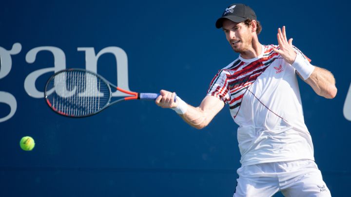 Andy Murray in action during practice at the 2021 US Open, Thursday, Aug. 26, 2021 in Flushing, NY.  (Pete Staples / USTA)