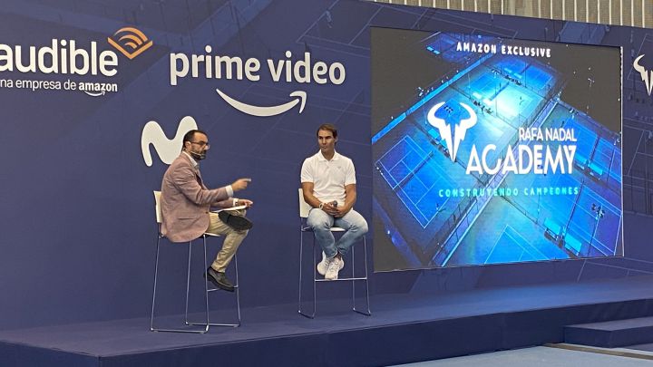 Rafa Nadal takes part in the presentation of the Audible podcast and the Amazon Prime docuseries about the Rafa Nadal Academy by Movistar.