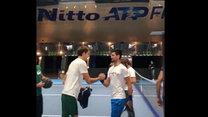 Djokovic and Medvedev return to training together in Turin