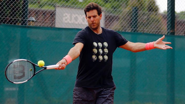 Sesión de entrenamiento de Juan Martín del Potro.