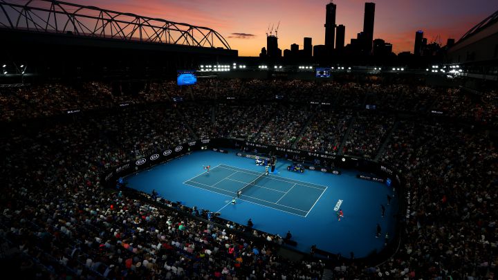 MELBOURNE, AUSTRALIA - JANUARY 27: General view inside Rod Laver Arena during the Men's Singles fourth round match between Nick Kyrgios of Australia and Rafael Nadal of Spain on day eight of the 2020 Australian Open at Melbourne Park on January 27, 2020 in Melbourne, Australia .  (Photo by Cameron Spencer / Getty Images)