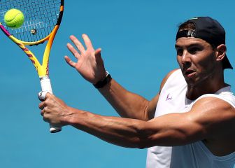 Nadal vuelve a entrenar con intensidad en Australia
