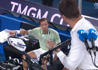 La escena de Medvedev fuera de sí contra el juez: 