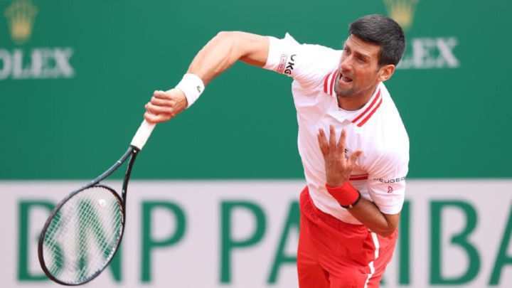 Novak Djokovic at the Masters 1,000 in Monte Carlo 2021.