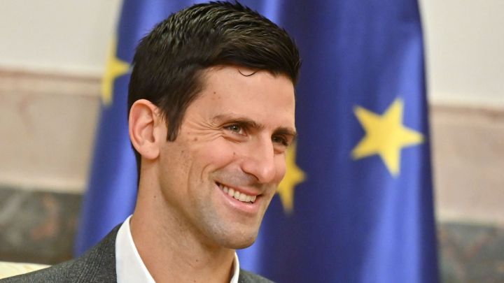 Serbian tennis player Novak Djokovic, during the welcome he received from Serbian President Aleksandar Vucic in Belgrade.