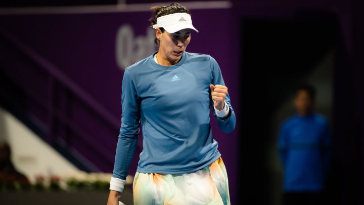 Garbine Muguruza of Spain in action during the second round of the 2022 Qatar TotalEnergies Open 2022 WTA 1000 tennis tournament AFP7  21/02/2022 ONLY FOR USE IN SPAIN