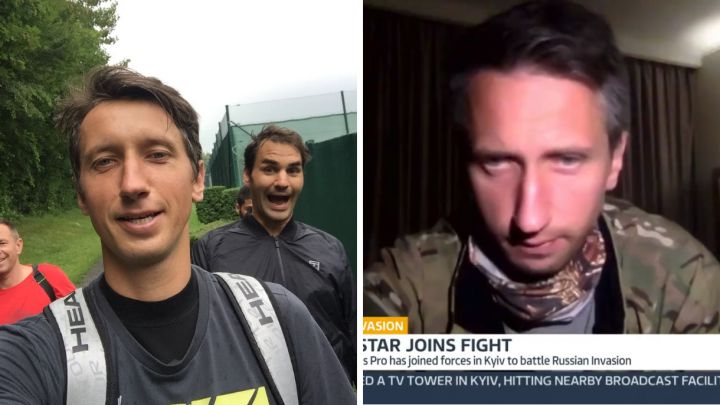 The Ukrainian tennis player Sergiy Stakhovsky, after training with Roger Federer and after joining the Ukrainian army to fight against Russia.