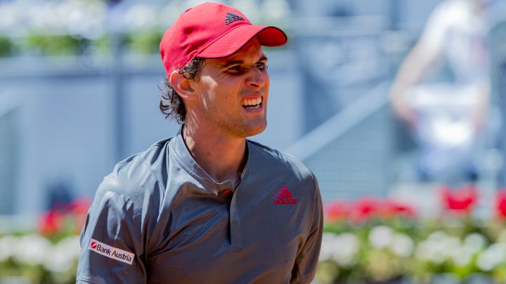 Austrian tennis player Dominic Thiem, during a match at the Mutua Madrid Open 2021.