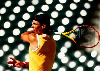 Nadal ya se prepara en la pista central de Indian Wells