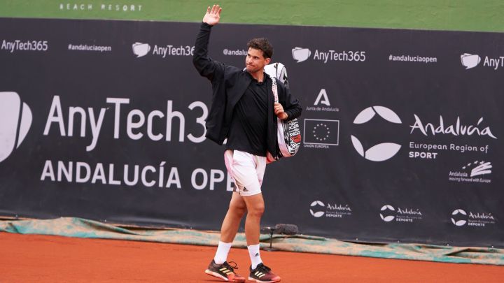 03-30-2022 Tennis.- Dominic Thiem and Stanislas Wawrinka return with defeat at the AnyTech365 Andalucía Open.  The Austrian tennis player Dominic Thiem and the Swiss Stanislas Wawrinka could not have the desired return to the courts and fell this Tuesday in their respective debuts at the AnyTech365 Andalucía Open, a Challenger circuit tournament that is played on clay at the Puente Romano Beach facilities Resort of Marbella (Malaga).  ANDALUSIA SPAIN EUROPE SPORTS MÁLAGA COMMUNICATION ANDALUCIA OPEN