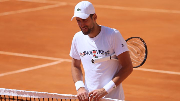 Serbian tennis player Novak Djokovic, during a training session prior to the Masters 1,000 in Monte Carlo.