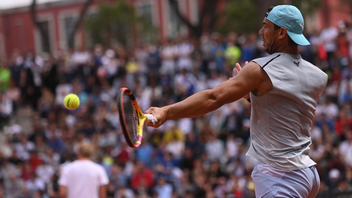 Rafa Nadal in a training session for the Masters 1,000 in Rome 2022..
