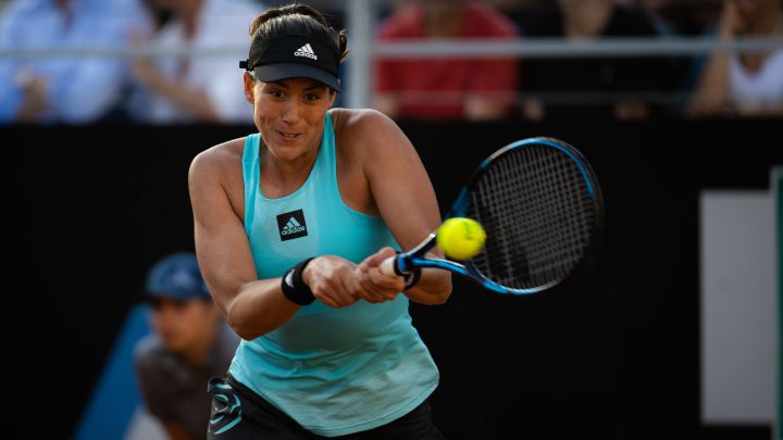 Garbine Muguruza of Spain in action during the second round of the 2022 Internazionali BNL D'Italia - Day 2 WTA 1000 tennis tournament against Yulia Putintseva of Kazakhstan AFP7  11/05/2022 ONLY FOR USE IN SPAIN