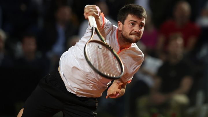 Pedro Martínez en su partido ante Jannik Sinner en el Masters 1.000 de Roma 2.022.