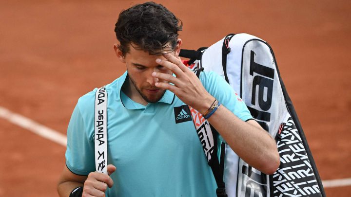 Dominic Thiem se lamenta tras su derrota en el ATP 250 de Ginebra.